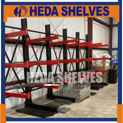 Black & Red Cantilever Racking For Storage Steel Pipe