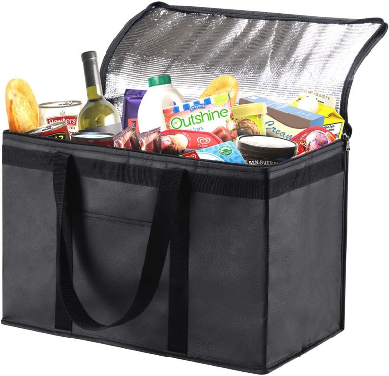 Foldable Cooler Grocery Bag with Pocket