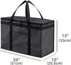 Foldable Cooler Grocery Bag with Pocket