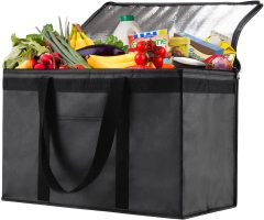 Foldable Cooler Grocery Bag with Pocket