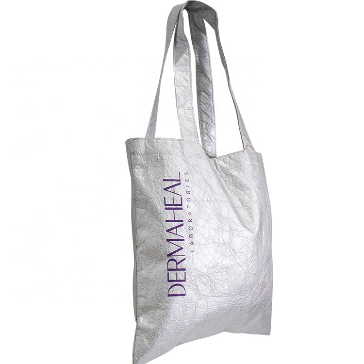 Customized tyvek tote shopping bag with logo printing