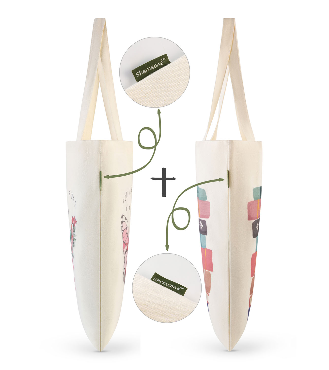 Cotton Canvas Bags with inner Zipper Pocket