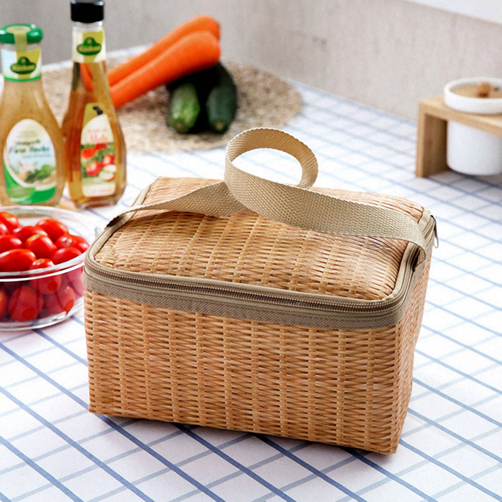 Bamboo Basket Handle Cooler / Grocery Bag