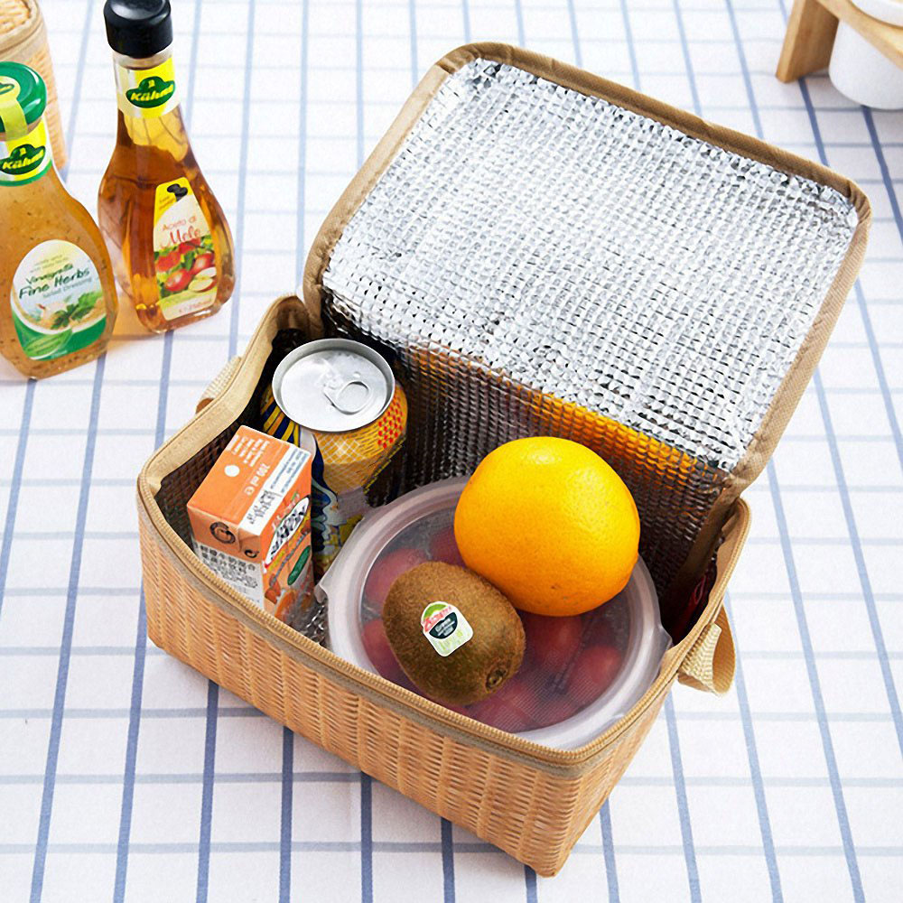 Bamboo Basket Handle Cooler / Grocery Bag