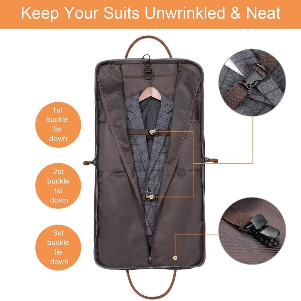 Canvas Genuine Leather Garment / Suit Bag