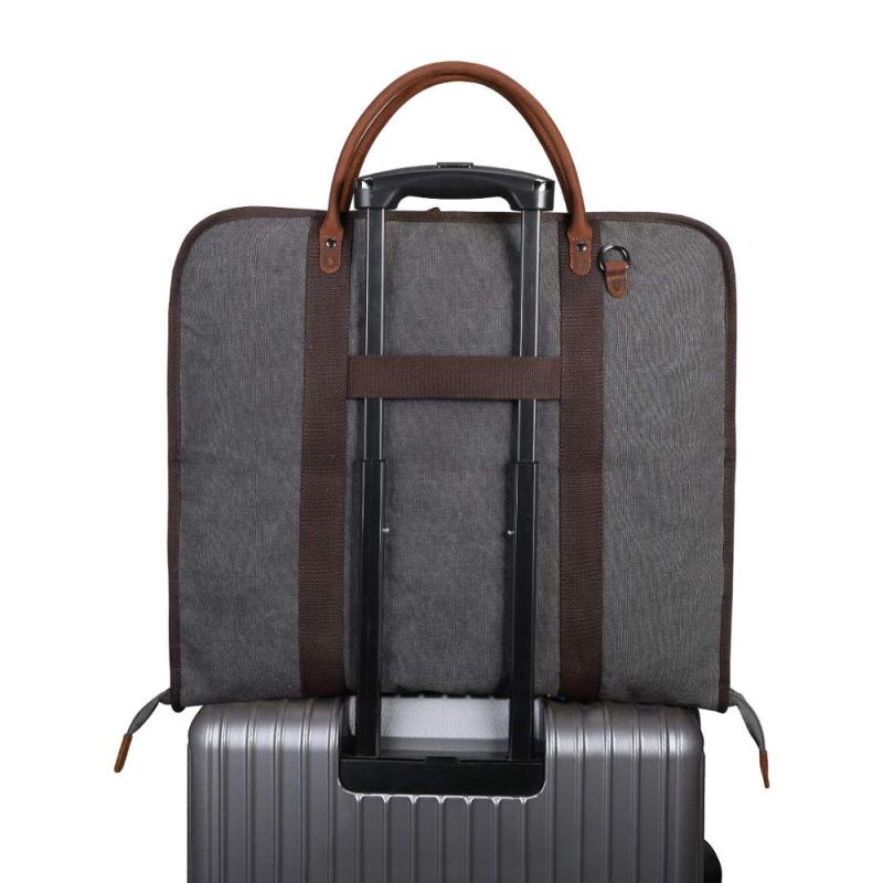 Canvas Genuine Leather Garment / Suit Bag