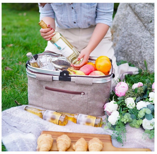 Collapsible Insulated Picnic Cooler Bag / Grocery Bag