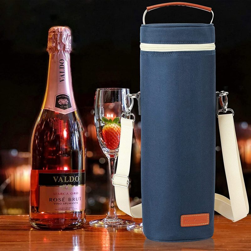Insulated Wine Bottle Wine Tote Carrier Cooler Bag With Logo Custom