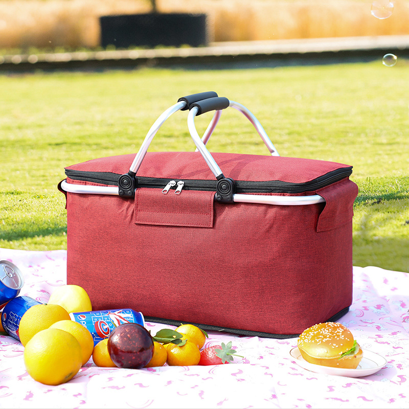 Reusable Lunch Tote Box Cooler Eco-Friendly Cooler / Grocery Bag with Stainless Handle