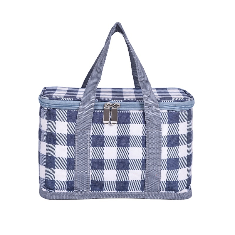 Grid Pattern Style Non-woven Food Cooler / Grocery Bag