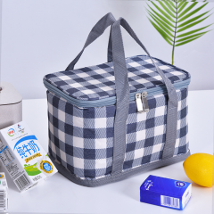 Grid Pattern Style Non-woven Food Cooler / Grocery Bag