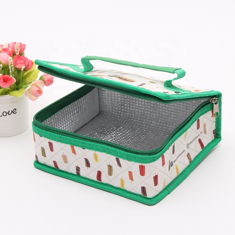 Fabric Insulated Ice Cream Cooler Bag with Handle