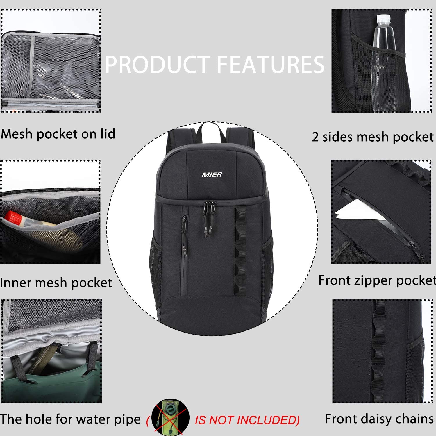 Eco Polyester Waterproof Backpack Cooler / Grocery Bag