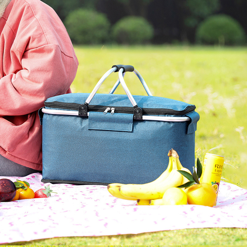 Reusable Lunch Tote Box Cooler Eco-Friendly Cooler / Grocery Bag with Stainless Handle