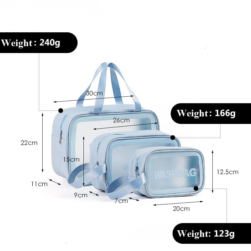 Waterproof Zipper Pouch Transparent PVC Cosmetic Bag