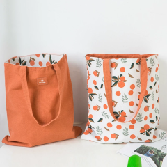 Canvas Double Sided Dual-Use Handbag Cotton Shopping Bag