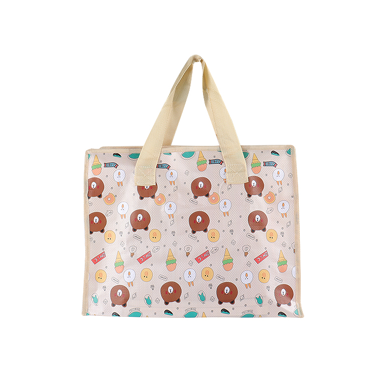 rPET Cartoon Printed Laminated Shopping Bag with Zipper