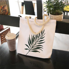 Cotton Canvas Tote Bag with Rope Handle