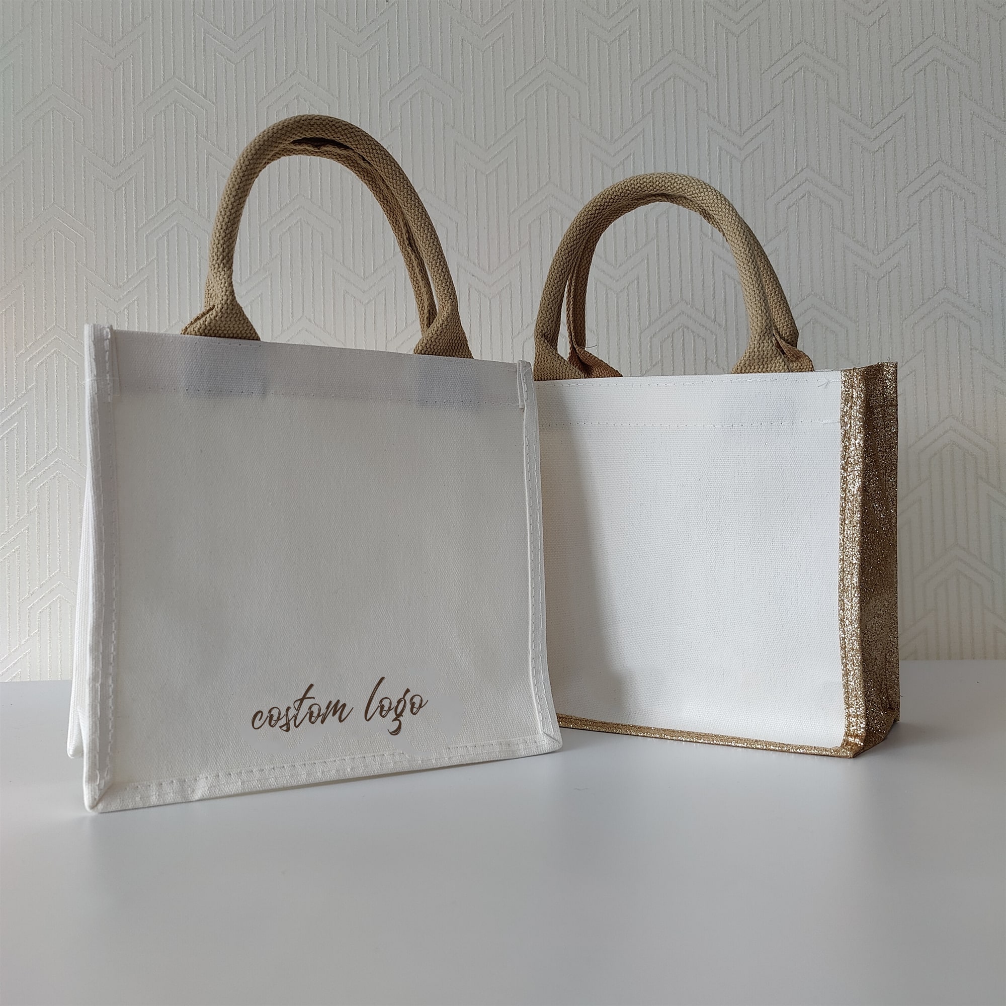 Cotton Canvas Bags Eco-Friendly with Colored Handle