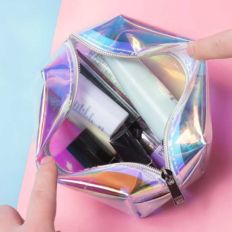 Holographic Iridescent PVC Cosmetic Bag Waterproof