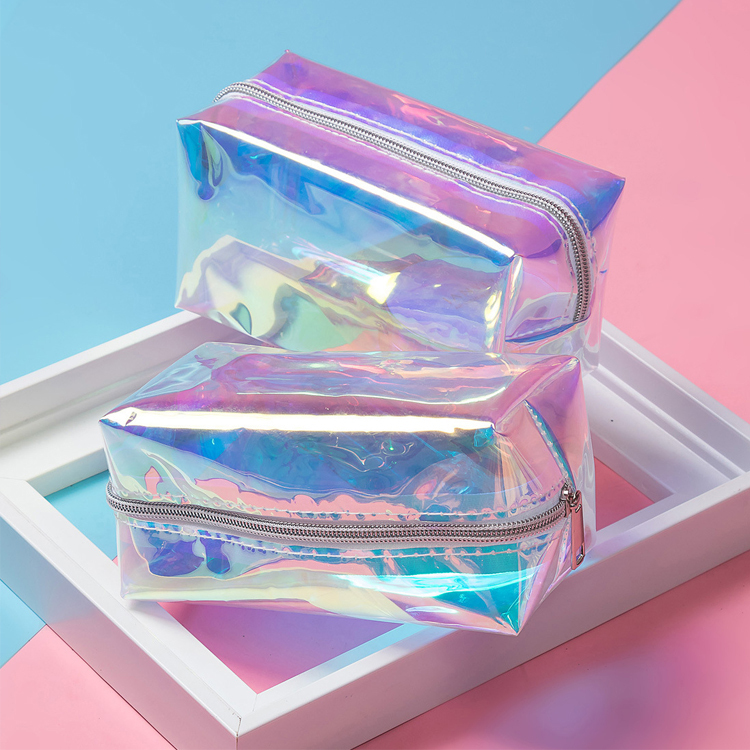 Holographic Iridescent PVC Cosmetic Bag Waterproof