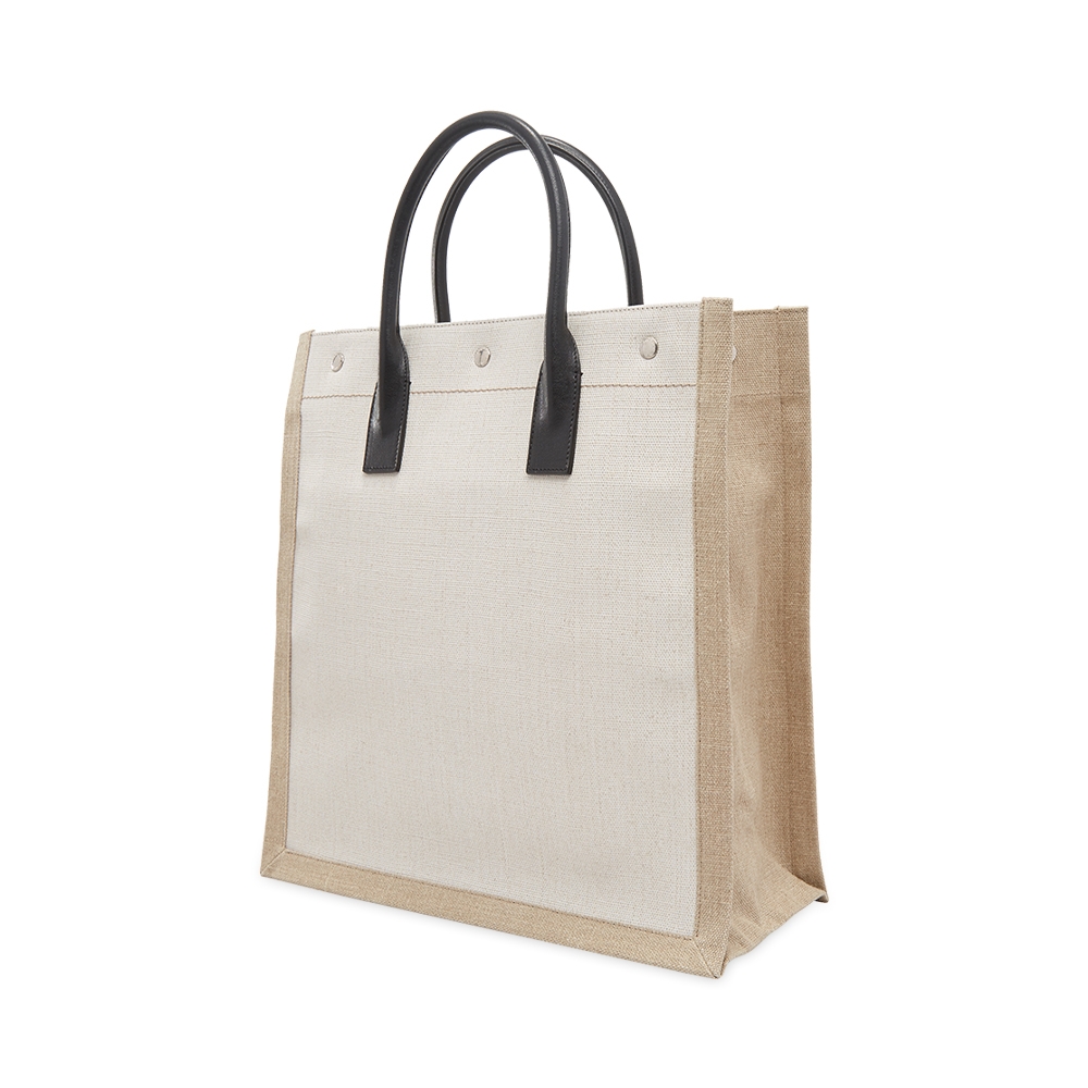 Canvas Tote with Faux Leather Handle
