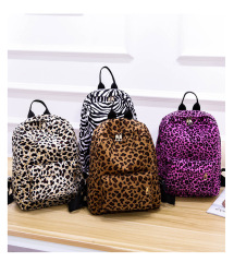 New Arrival Leopard-Print Velvet Backpack