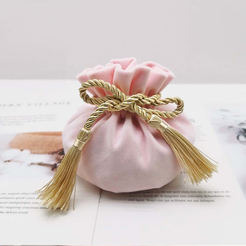 Tassel Drawstring Jewelry Pouch Velvet