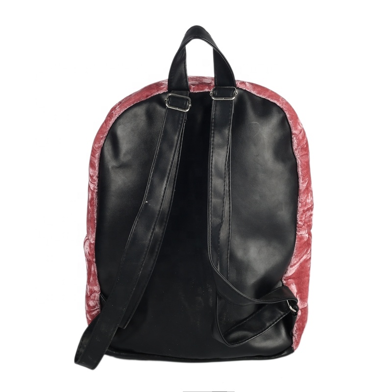 Soft Velvet Student School Backpack Casual