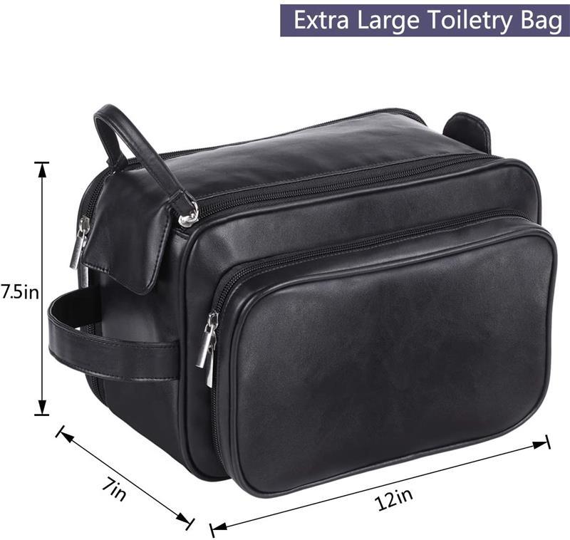 Large Leather Men or Women Travel Cosmetics Bag