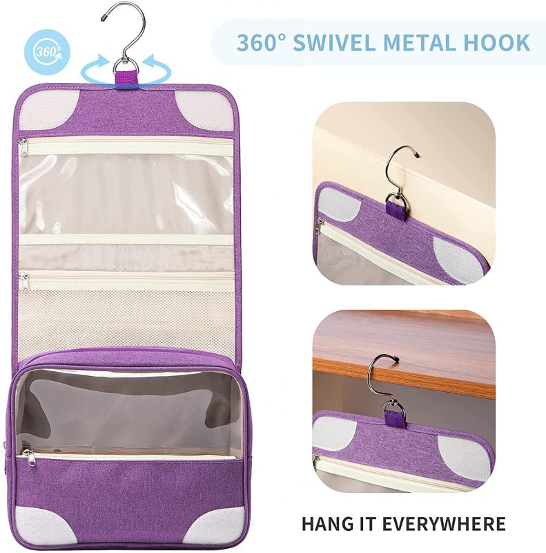 Hanging Toiletry Bag with Metal Hook Large Cosmetic Bag