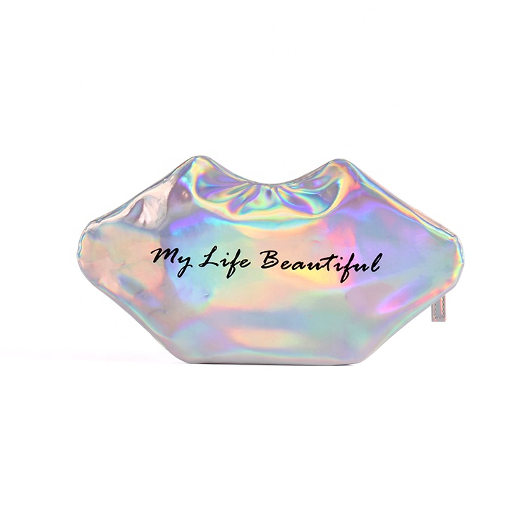 Makeup Bag Plastic Fashion Lip Shaped Cosmetic Bag