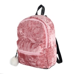 Soft Velvet Student School Backpack Casual