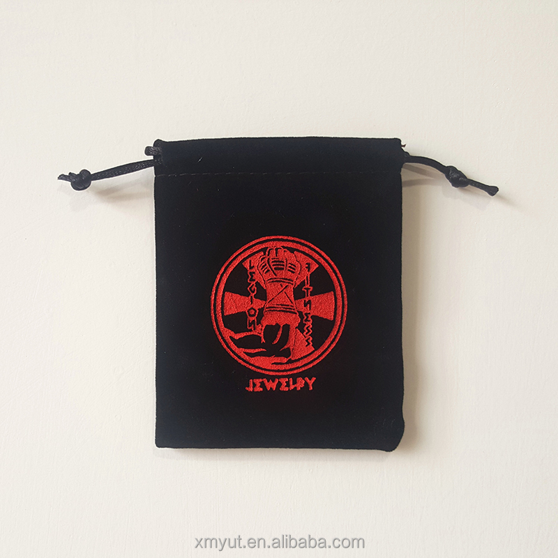 Custom Printed Velvet Pouch Logo Gift Drawstring Recyclable