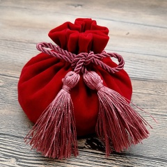 Tassel Drawstring Jewelry Pouch Velvet