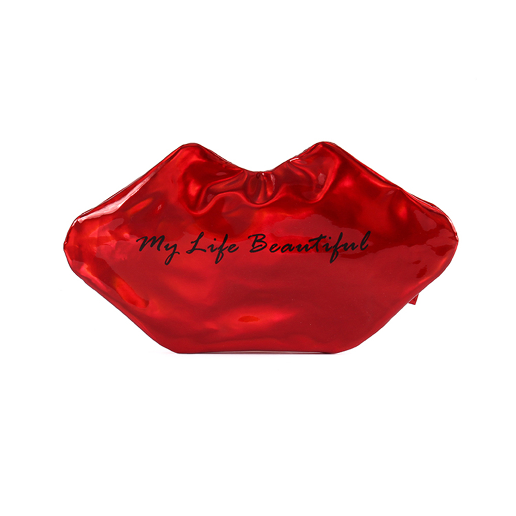 Makeup Bag Plastic Fashion Lip Shaped Cosmetic Bag