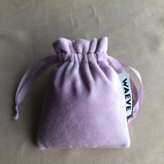 Custom Logo Super Soft Velvet Bag With Satin Lining
