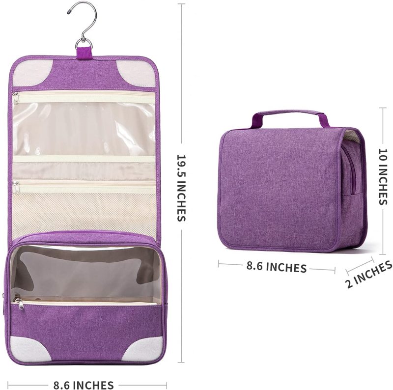 Hanging Toiletry Bag with Metal Hook Large Cosmetic Bag