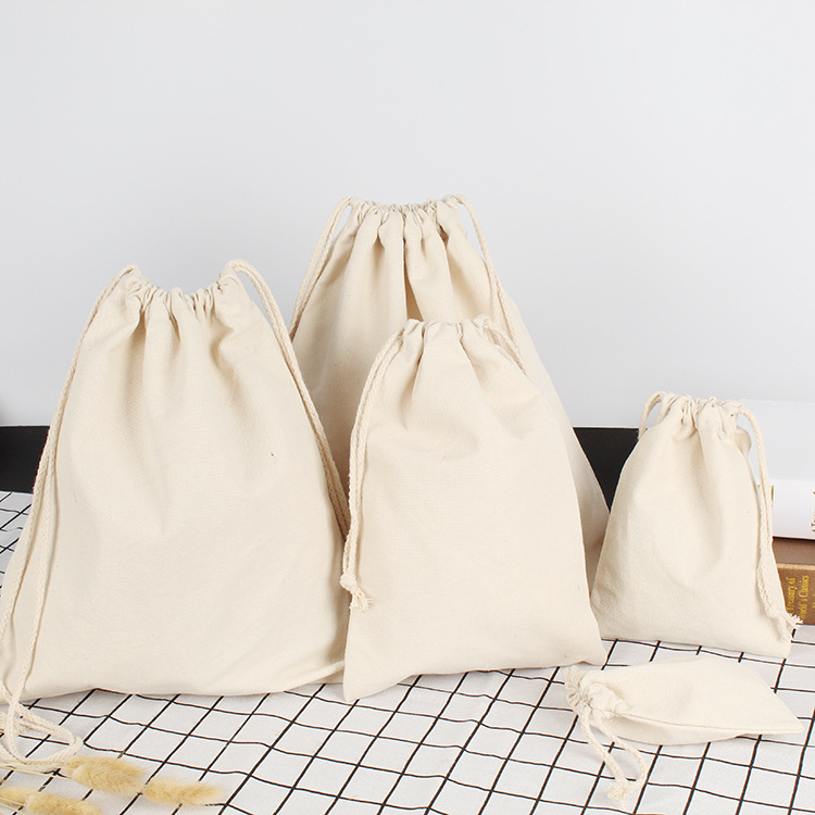 Jute Burlap Transparent Window Drawstring Bag