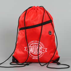 Customized Zipper Polyester Backpack Drawstring Bag