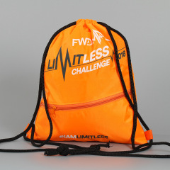 Customized Zipper Polyester Backpack Drawstring Bag
