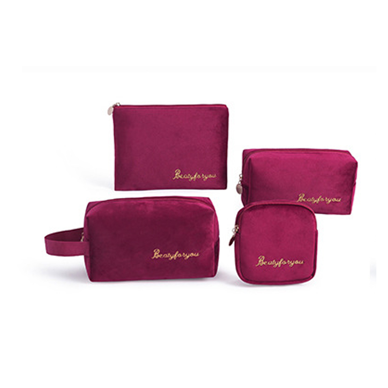 Custom Velvet Cosmetic and Cases Pouch Set Bags