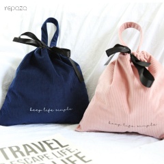 High-Quality Luxury Recycled Corduroy Drawstring Bag