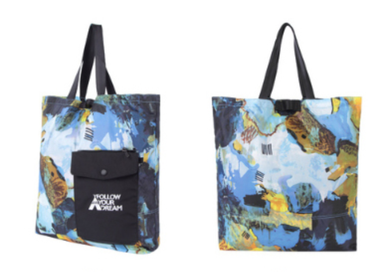Custom Floral Printing Shopping Bag with Small Pocket