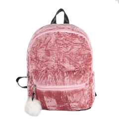 Soft Velvet Student School Backpack Casual