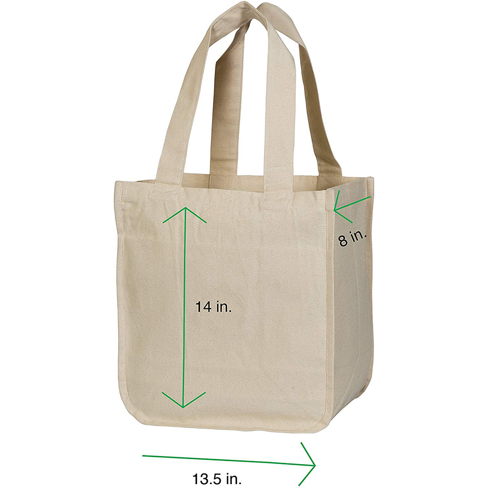 Custom Long Shoulder Organic Canvas Cotton Shopping Bag