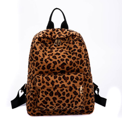 New Arrival Leopard-Print Velvet Backpack