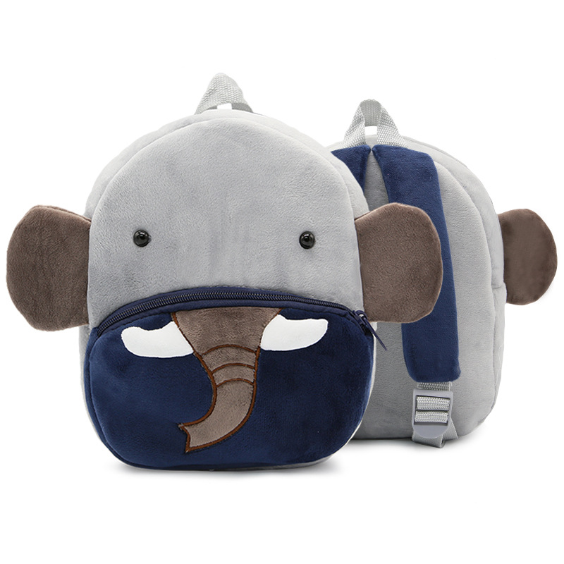 Hot Sale 3D Cute Cartoon Zoo School Bag Animal Plush Backpack