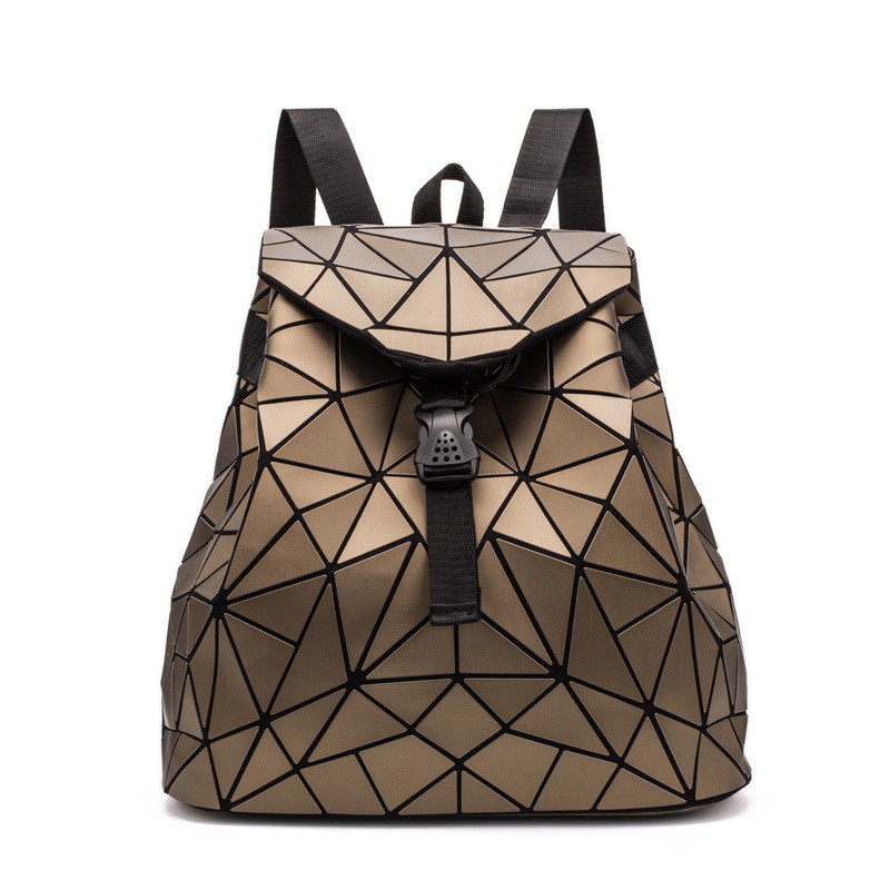 New Geometric Rhombus Folding Stitching Fashion Shoulders Backpack School Bags