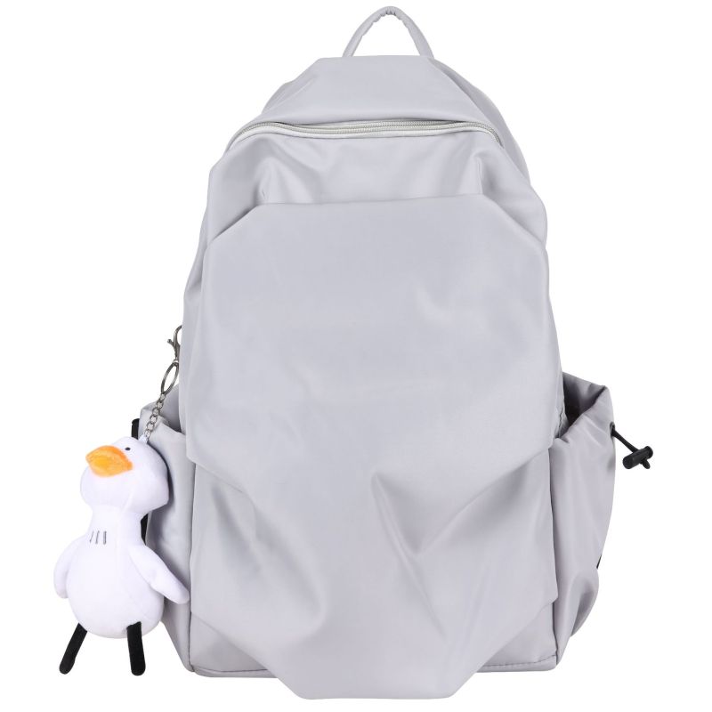 Vintage Retro Simple Versatile Students Solid Color Backpack Schoolbag